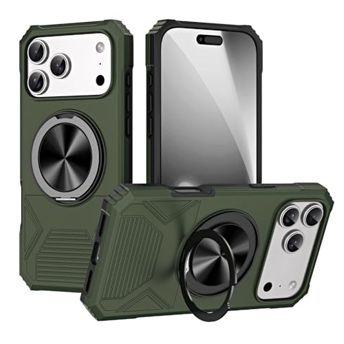 Coque rigide silicone premium iPhone 17 vert armée finition magnétique