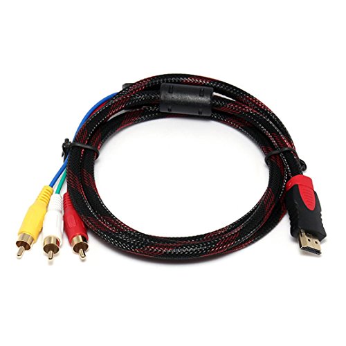 HDMI Cable, Franterd 5ft HDMI Male to 3 RCA Video Audio AV Cable Cord Adapter for TV HDTV DVD 1080P