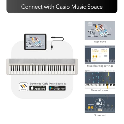 Casio CT-S1-76 Keys Portable Keyboard with Piano Tones and Touch Response, White - Image 4 thumbnail