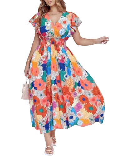 Image of Flessibili Womens Summer Floral Maxi Dress Wedding Guest Party Long Dresses 2026