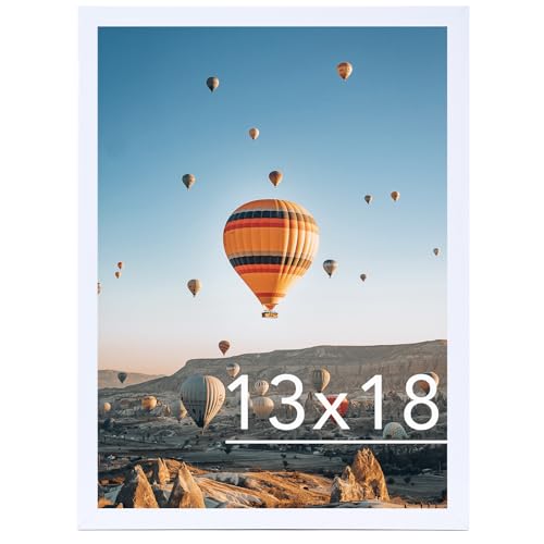 Image of JCJMY 13x18 Picture Frame White for Photo and Poster, Horizontal and Vertical Formats for Wall Hanging, 13 x 18 Wall Gallery Frame