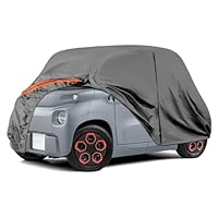 Vollgarage Autoabdeckung Ersatz für Citroen Ami/Opel Rocks-e/Electric/FIAT Topolino 2020-2024, Auto Abdeckplane Autogarage Autoplane, Atmungsaktive Wasserdicht Reflexionsstreifen, Grau