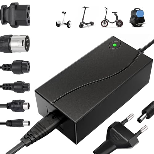 42V 2A Chargeur Trotinette Electrique, Chargeur Hoverboard 36V Trottinette Batterie avec 6 Connecteurs pour Hoverboard, Scooter Électrique, Planche à...