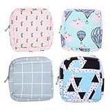 Vaguelly Bolsa para Almacenamiento de Toallas Sanitarias 4 Piezas, Neceser Compacto Portátil para Mujeres, Adecuado para Viajes y Actividades Diarias