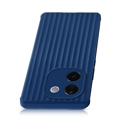 Image of Mr. Case Back Cover for Vivo T3 Pro 5G Sleek & Soft Silicon with Textured Back | Anti-Slip Grip & Minimal Bulk - Blue