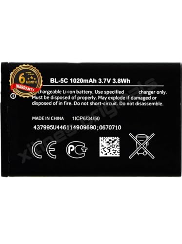 Image of BL-5C Battery for Nokia 1100 1101 1110 1110i 1112 1200 1208 1280 1600 1650 2310 2600 2700 3100 3110 3120 5130 6030 6230 Battery with 6 Month Warranty** (C130)