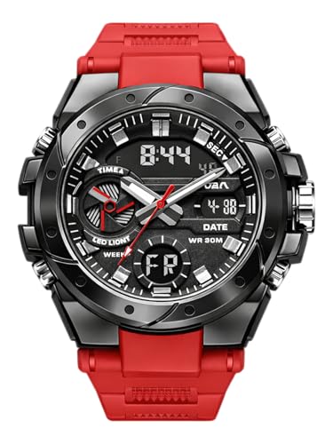 Image of V2A Styrke 5120 Analog Digital Watch for Men | Hybrid Multi Display Dial | Alarm Stopwatch Day Date 12 /24 Hr | TPU Strap | 30M Water Resistant | Gift for Mens