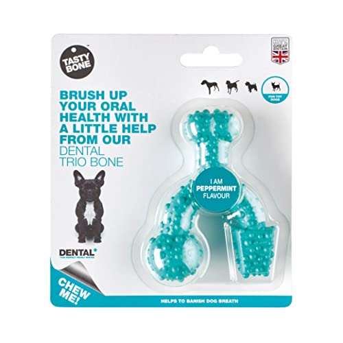 TastyBone TrioBone Dental Nylon Dog Chew Toy for Small Dogs (Peppermint), Strong Healthy Teeth & Gums