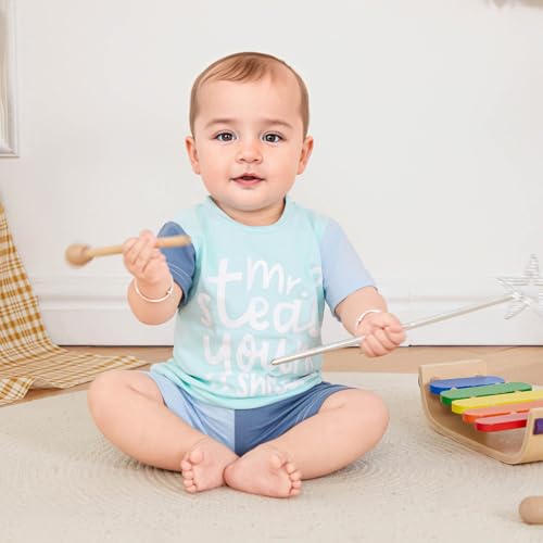 Baby Boy Summer Clothes Letter Contrast Short Sleeve T-shirt Top and Elastic Shorts 2 Pcs Set Toddler Infnat Outfit3