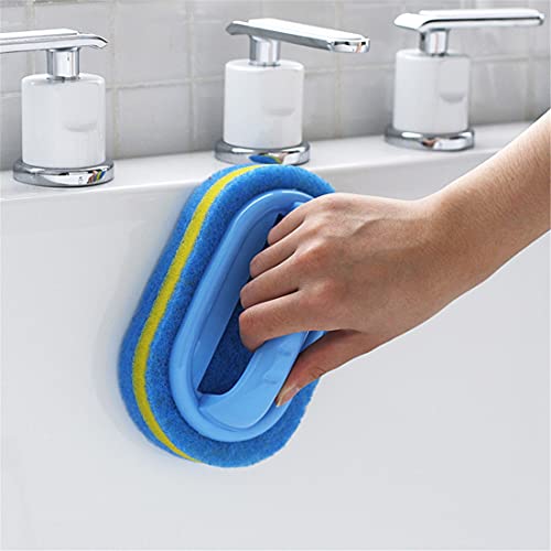 Handles Sponge Brush Blue Soft Magic Sponge Eraser Cleaning Bathtub Ceramic Tile Cleaner Kitchen Tool #TOP2