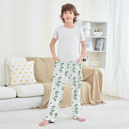 Christmas Pajama Pants Green Snowman Pattern Long Sleep Pants Lounge Bottoms4
