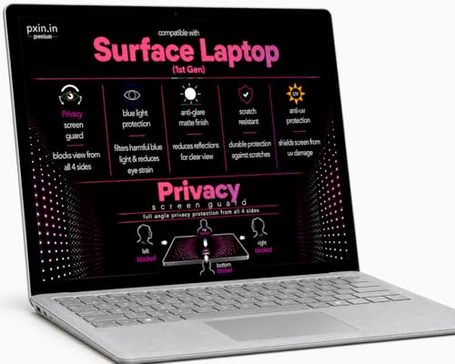 Image of Pxin 360 Pro Privacy Screen guard compatible with Surface Laptop (1st Gen) | Anti Glare | Anti UV | Anti Blue | Anti Reflection | Privacy Filter | Unbreakable Build
