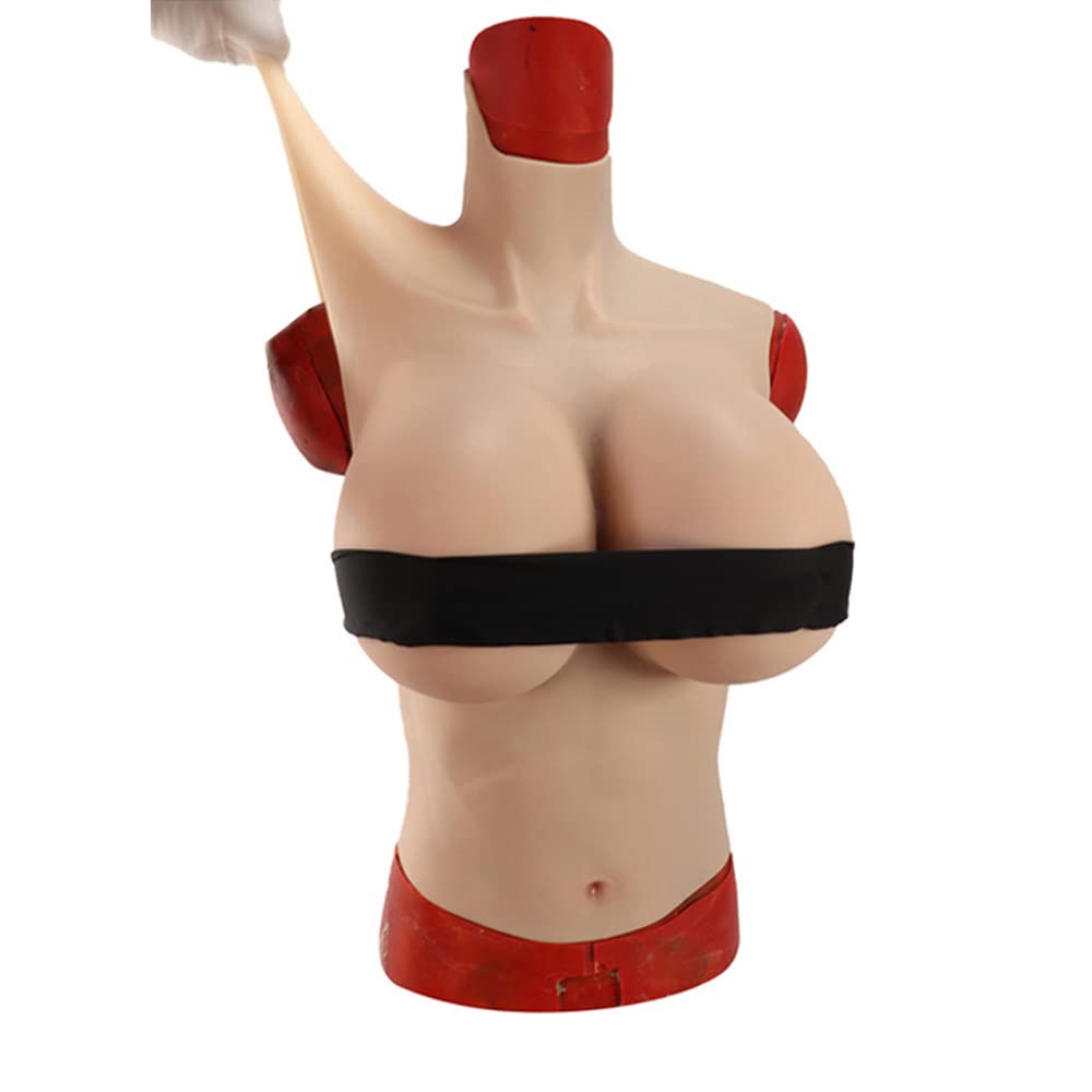 Oppaionaho Unisex #06 Crossdressing Silicone Breastplate Half Body Fake Boobs K Cup For Drag Queen, Realistic Silicone Breast Forms For Crossdressers Cosplay (, Silicone Filler)