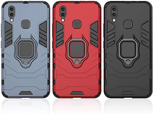Image of Robot Armor Shockproof Soft TPU and Hard PC Back Cover with Ring Case for Vivo V9 Pro /Vivo 1851 - Blue
