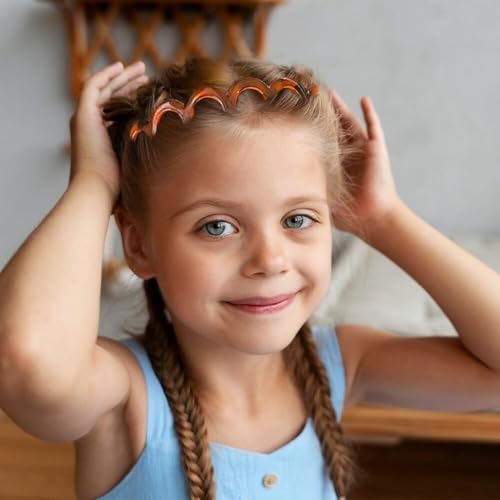 2025 New U Shape Fashion Tooth Hair Comb Headband, High Cranium Head Bands for Women's Hair, Reversible Korean Headbands with Teeth for Women Gifts for Teen Girls (Black+Amber, One Size)(Black+Amber)4