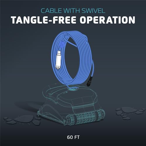 Dolphin Genuine Replacement Part — Durable 60 FT Blue Cable with Swivel for Tangle-Free Operation — 9995862-DIY