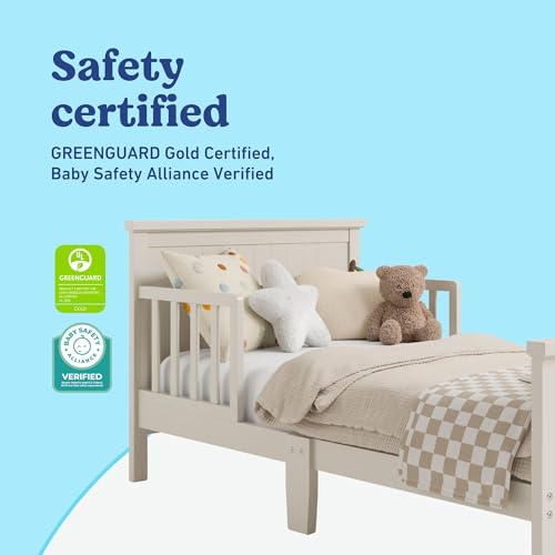 Image of Graco Bailey Toddler Bed (Frosted Oat) - Includes Bed Rail on Both Sides, Fits Standard-Size Crib and Toddler Bed Mattress, Baby Safety Alliance Verified, Solid and Sturdy Construction