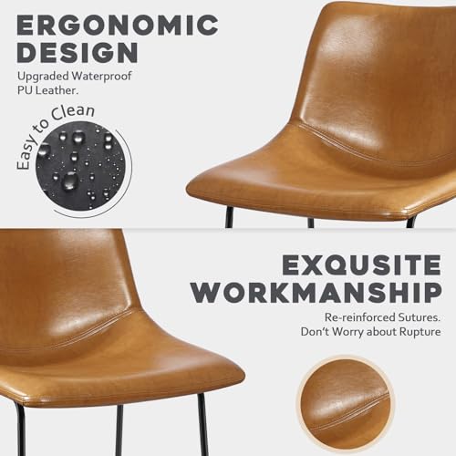 Image of Waleaf 30 Inch Counter Height Bar Stools Set of 4, Faux Leather Bar Chairs