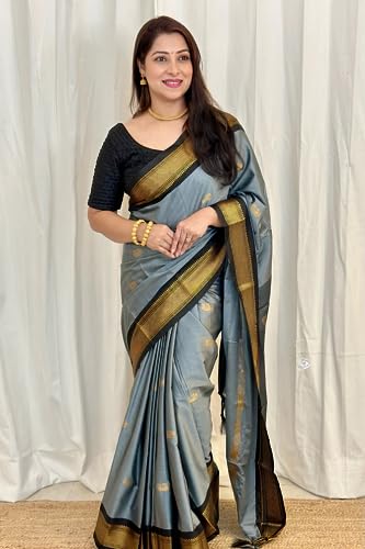 SGF11 Women's Kanjivaram Soft Lichi Silk Saree With Blouse Piece