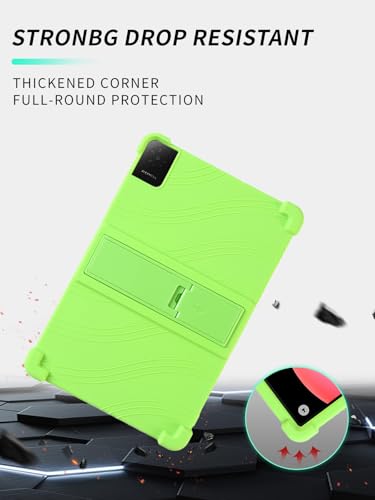 Housse TCL TAB 10L Gen 4 verte en silicone avec béquille ajustable - 2