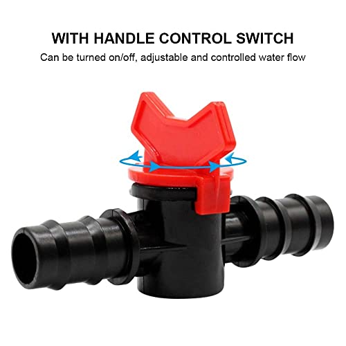 Barbed Ball Valve,12mm/16mm/12mm to 16mm Barb Connector Shut Off Switch for Garden Drip Irrigation Aquarium Hose Tube - Image 4