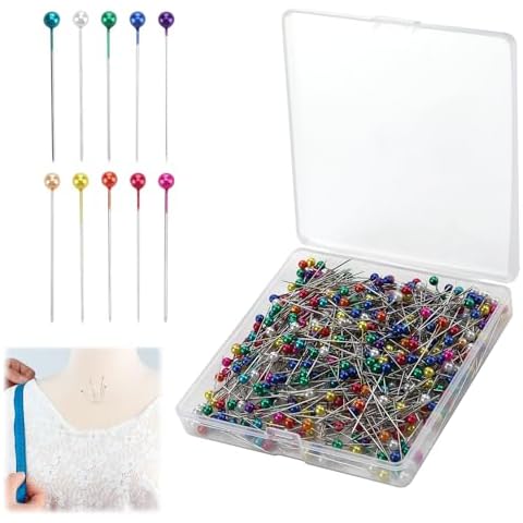 500Pcs Multicoloured Sewing Pins with Box Cover