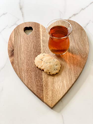 Premium Acacia Wood Charcuterie Board, 100% Handmade, Cheese Platter, Cheese Tray, Wood Cutting Board, Attractive Heart Design By Kozy Kitchen #TOP3