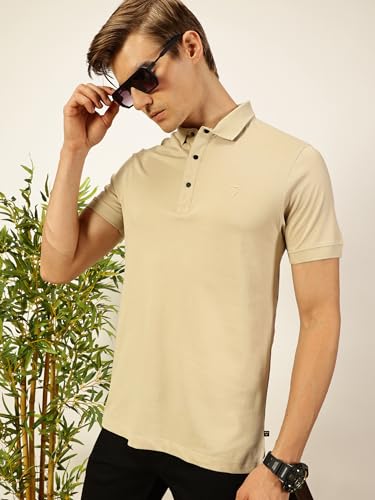 Image of Thomas Scott Men's | Solid | Half Sleeve | Regular Fit | 100% Cotton | Polo Collar | Button Closer | Casual Tshirt