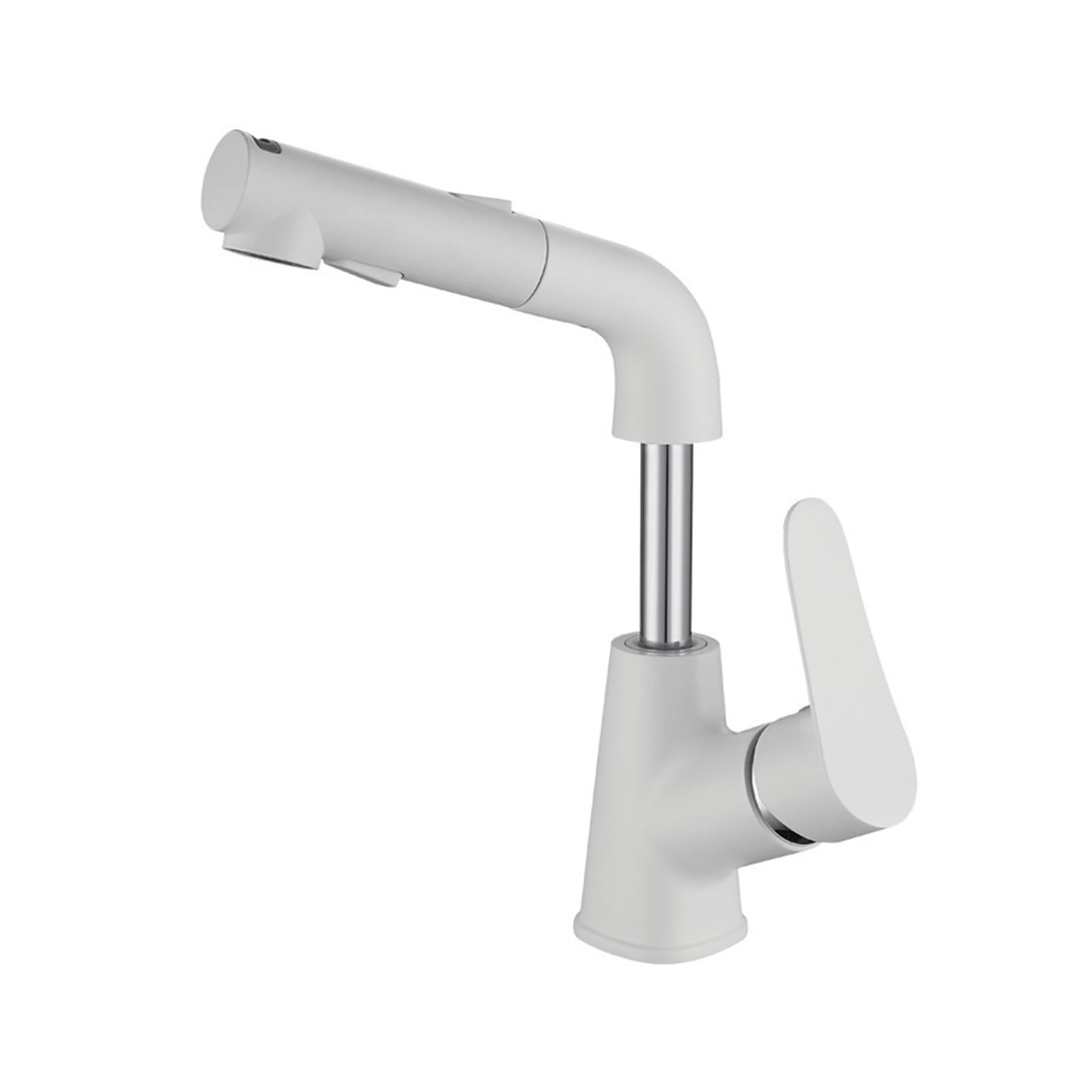 Grifo extraíble lavabo baño cobre blanco mezclador agua fría caliente con mangueras