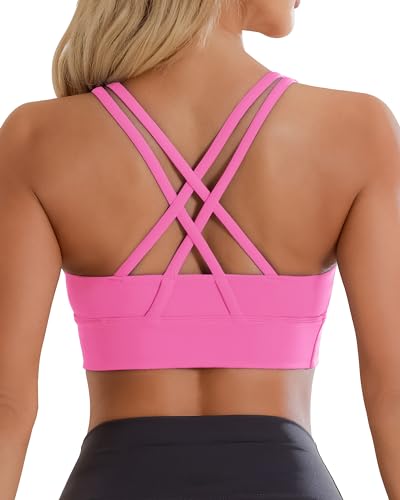 Image of Ama Larsi High Impact Strappy Sports Bra for Women | Padded Crisscross Back Supportive Running Yoga Workout Gym