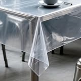 Mantel transparente para mesa de 110 x 120 cm – impermeable y lavable de PVC para exteriores Proteja su mesa de la suciedad Grosor: 0,13 mm