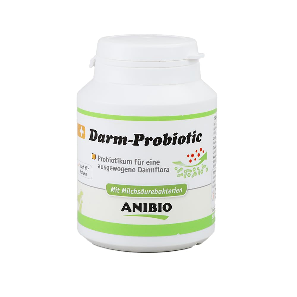 Anibio Darm-Probiotic 120 Kapseln | Probiotikum für Hunde & Katzen – Darmflora Unterstützung mit Milchsäurebakterien – Ergänzungsfuttermittel für eine gesunde Verdauung & Starke Darmgesundheit