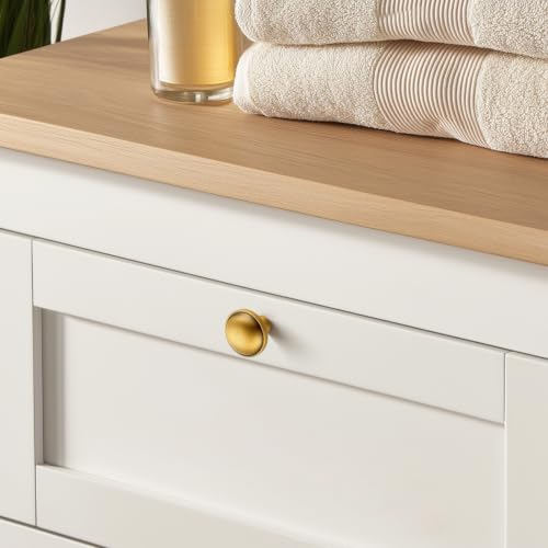 Image of Ravinte Brushed Brass Kitchen Pulls Cabinet Handles 1-1 /4 Inch 10 Pack