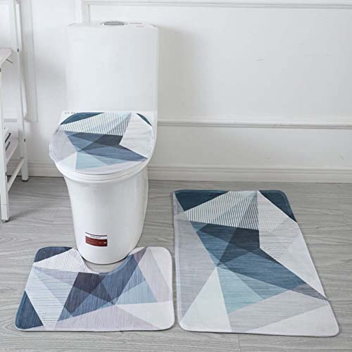 BEFAERY Juego de 3 Alfombrillas de baño Antideslizantes absorbentes, Alfombra Suave en Forma de U Alfombra de Contorno y Tapa de Inodoro Lavable Cover