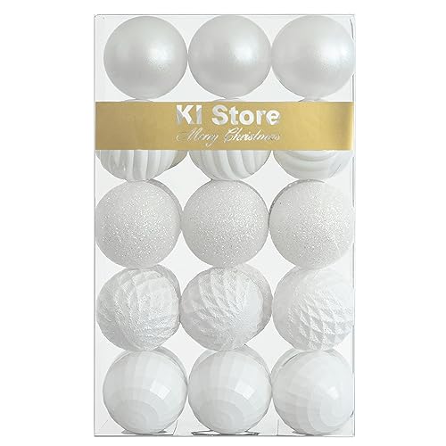 NATALUNA BOX 10 PALLINE DI NATALE 4CM BIANCO/ROSA