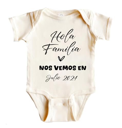 Custom Date Hola Familia Spanish Pregnancy Announcement, Family Pregnancy Reveal, Due Date Pregnancy Announcement in Spanish Sorpresa