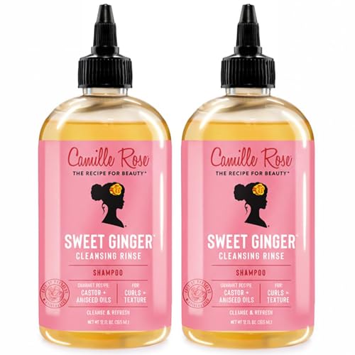 Camille Rose Cleansing Rinse 2-Pack Sweet Ginger Anise & Lemon Peel Lightweight Detox Shampoo Scalp Moisturizer 12 Fl Oz