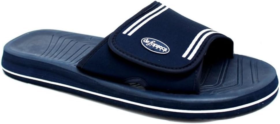CIABATTE DEFONSECA ITALIA Ciabatte Strappo Regolabile Uomo Mod: Amalfi, Suola Extra Light, per Casa, Mare (Blu Scuro, Sistema Taglie Calzature EU, Adulto, Uomo, Numero (range), Media, 42, 43)