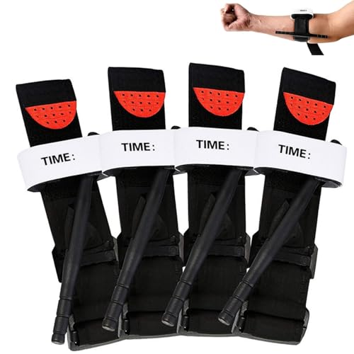 Cerkkapo Torniquete 4 Piezas Torniquete Tactico,Tactico Militar de Emergencia Botiquín de primeros auxilios de una mano para hemorragias de emergencia,para deportes,camping,uso militar