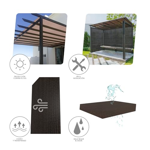 Schattennetz, Rolle, 4 x 50 m, reduziert Strahlung, Schutz für Garten und Terrasse, temperaturregulierend, Braun