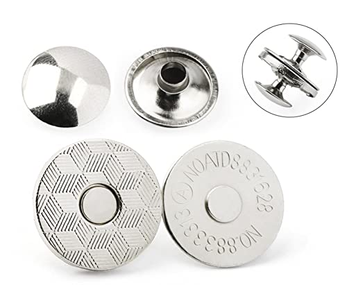 Boutons pression magnétiques 18mm lot de 40 rivets argentés pour sacs et couture