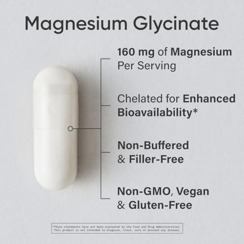 Sports Research® Magnesium Glycinate - Supports Restful Sleep & Enzymatic Processes - 160 mg Chelated Magnesium - Vegan Capsule - 90 Count - Image 3