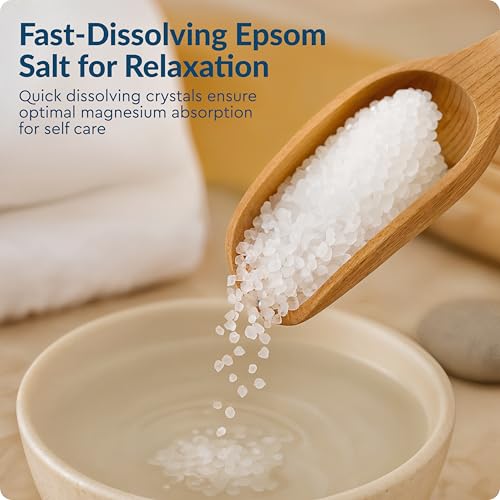 Brookstone 5 lb Epsom Salt Bulk Bag - Premium Magnesium Sulfate USP, Medium Grain Unscented Bath Soak Salt - Pure Epsom Salt for Bath, Foot Soak, Muscle Relief, Stress Relief & Skin Care - Image 6