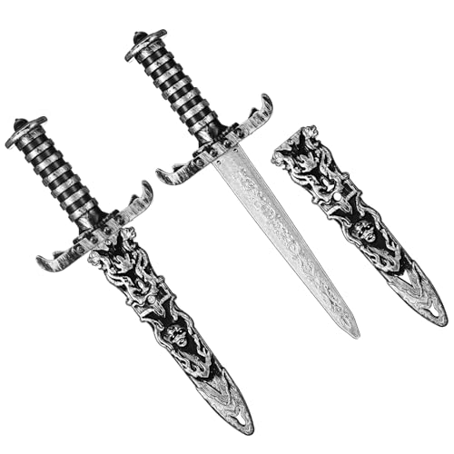 Harrycle 2 Pièces Épées en Plastique pour Halloween Jouet d'Épée Factice Dague Épée de Pirate pour Femmes Hommes Accessoires en Plastique pour Halloween Cadeaux...