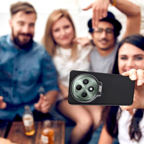 Image of A rtistque Silicone Back Cover Case for Oppo F27 5G with Camera Stand | Shockproof TPU | Stylish Protective Design | Slim Fit | Ultra Matte - Black