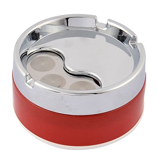 Image of Uxcell a16031700ux0374 Round Wind Resistant Closable Vehicles Car Ashtray Cigarette Ash Holder Red
