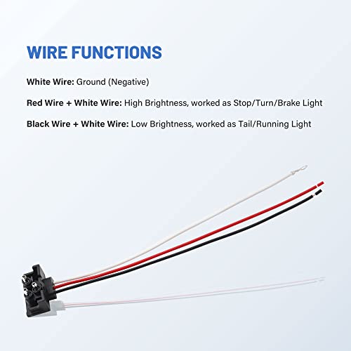 Image of Oyviny 4PCS 3 Pin Trailer Connector, Right Angle 3 Wire Pigtail Harness 20AWG for Truck Trailer Stop Turn Tail Brake Backup Light, Fit with Sealed 4 inch Round and 6 inch Oval Lights