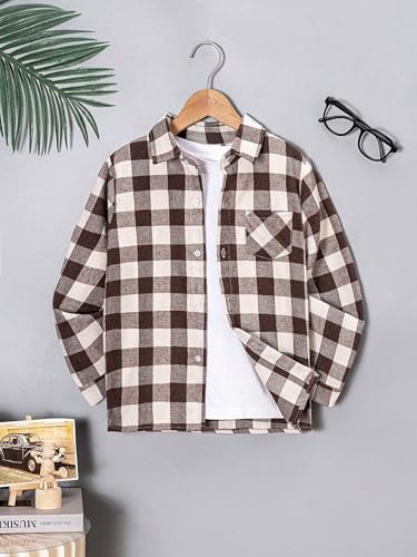 Image of TAGAS Boys Checkered Shirt | Kids Plaid Casual Shirts | Short Sleeve Regular wear Clothes for Boys | Stylish Summer, Party, Holiday, Beach