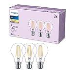 Philips LED A60 Light Bulb 3 Pack [Warm White 2700K - B22 Bayonet Cap] 60W, Non Dimmable. for Home Lighting, 929001387493