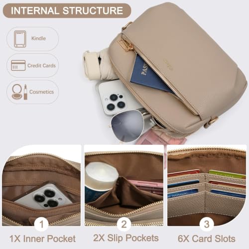 Image of Crossbody Bag for Women Vegan Leather Handbag Purse Anti Theft RFID